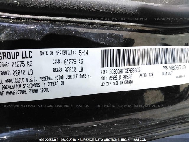 2C3CCABTXEH303831 - 2014 CHRYSLER 300 S BLACK photo 9