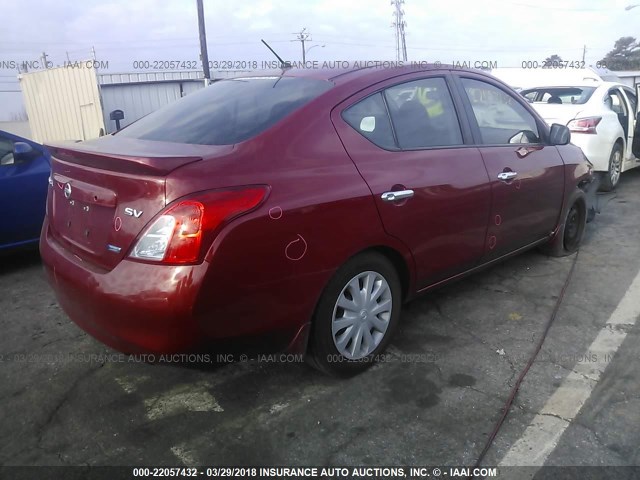 3N1CN7AP6DL857745 - 2013 NISSAN VERSA S/S PLUS/SV/SL RED photo 4