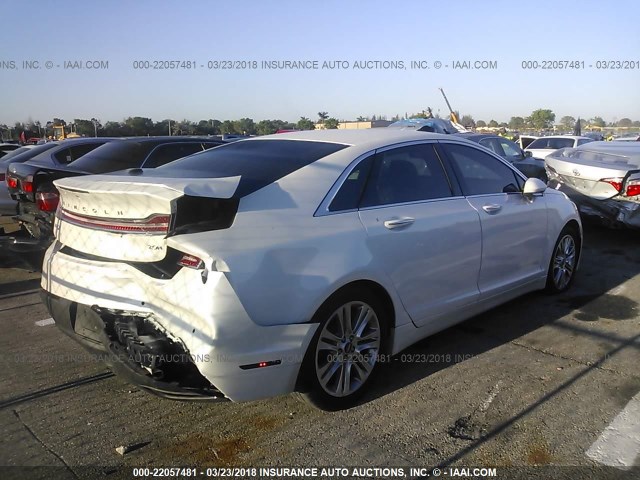 3LN6L2LU5GR628153 - 2016 LINCOLN MKZ HYBRID WHITE photo 4