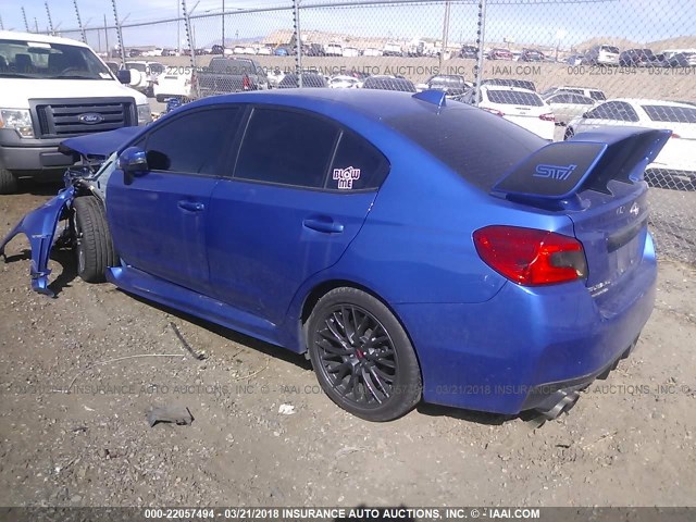 JF1VA2L60F9828171 - 2015 SUBARU WRX STI BLUE photo 3