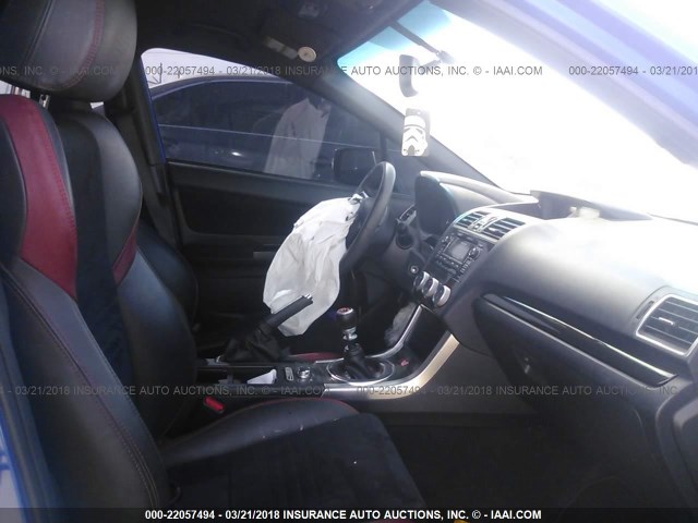 JF1VA2L60F9828171 - 2015 SUBARU WRX STI BLUE photo 5