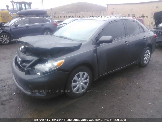 2T1BU4EE1BC745115 - 2011 TOYOTA COROLLA S/LE GRAY photo 2