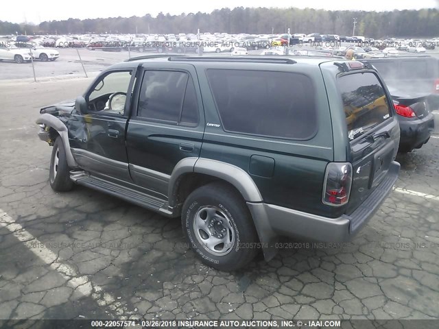 JT3GN87R3Y0137243 - 2000 TOYOTA 4RUNNER LIMITED GREEN photo 3
