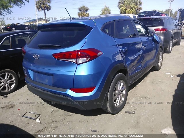 KM8J33A47GU182387 - 2016 HYUNDAI TUCSON LIMITED/SPORT AND ECO/SE BLUE photo 4