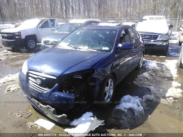 KMHDU46D97U083353 - 2007 HYUNDAI ELANTRA GLS/SE/LIMITED BLUE photo 2