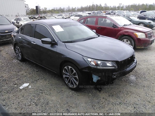 1HGCR2F55FA035137 - 2015 HONDA ACCORD SPORT GRAY photo 1