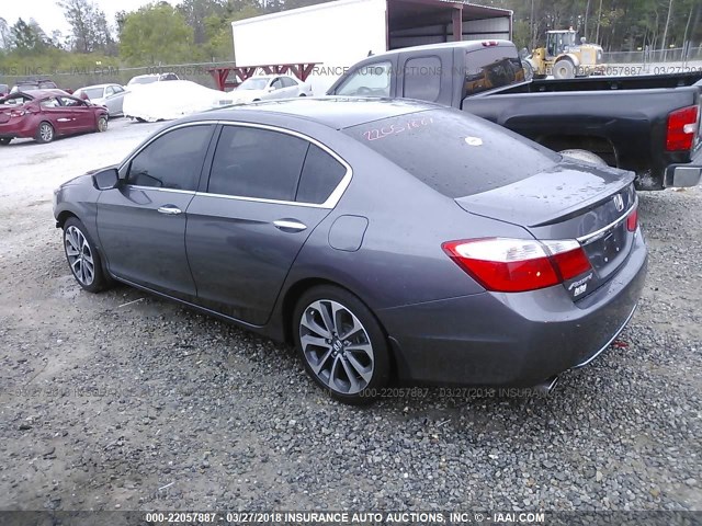 1HGCR2F55FA035137 - 2015 HONDA ACCORD SPORT ნაცრისფერი ფოტო 3
