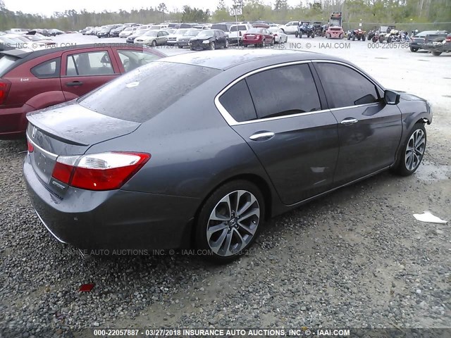 1HGCR2F55FA035137 - 2015 HONDA ACCORD SPORT ნაცრისფერი ფოტო 4