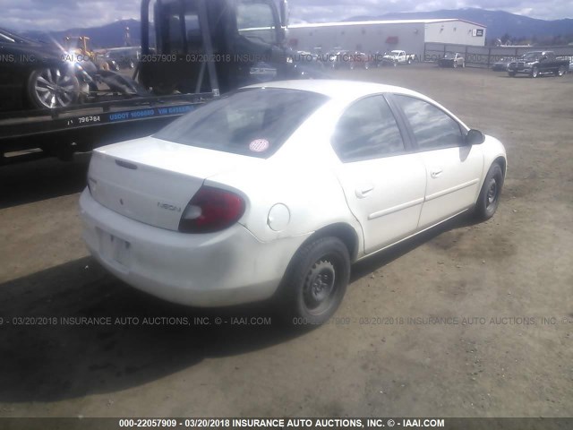 1B3ES26C82D582603 - 2002 DODGE NEON WHITE photo 4