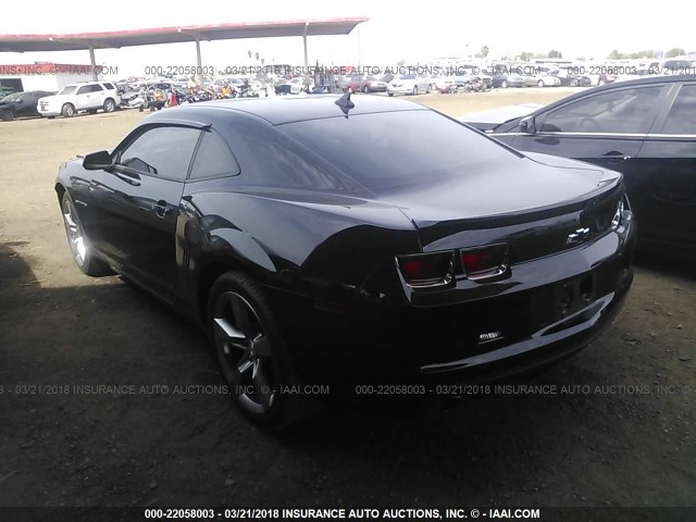 2G1FF1E34C9102180 - 2012 CHEVROLET CAMARO LT BLACK photo 3