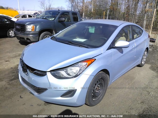 KMHDH4AE6DU595412 - 2013 HYUNDAI ELANTRA GLS/LIMITED Light Blue photo 2