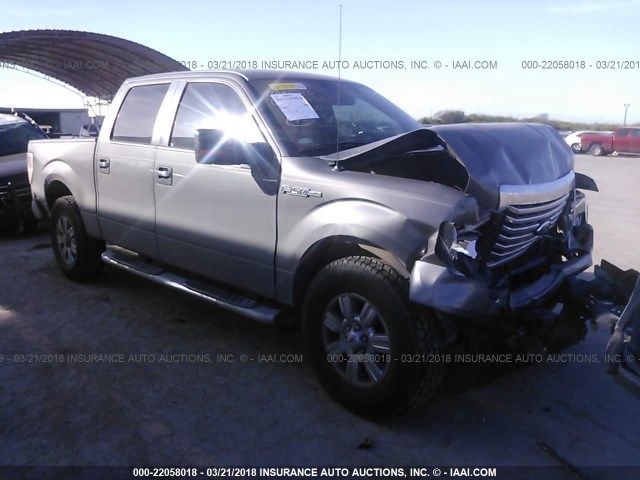 1FTEW1CM8CKD42880 - 2012 FORD F150 SUPERCREW GRAY photo 1