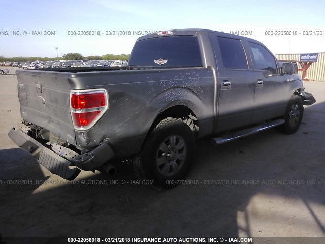1FTEW1CM8CKD42880 - 2012 FORD F150 SUPERCREW GRAY photo 4