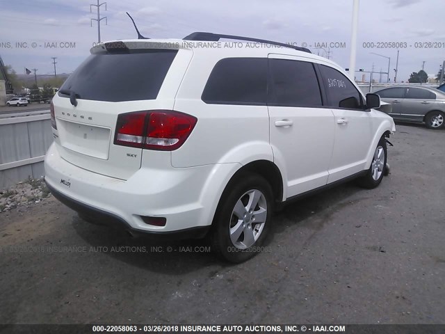 3C4PDDBGXCT257307 - 2012 DODGE JOURNEY SXT WHITE photo 4