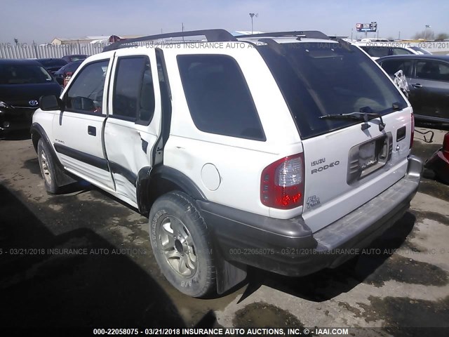 4S2CK58W234303893 - 2003 ISUZU RODEO S WHITE photo 3