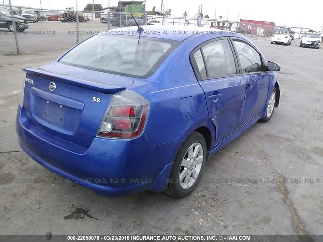 3N1AB6AP5BL642252 - 2011 NISSAN SENTRA 2.0/2.0S/SR/2.0SL BLUE photo 4