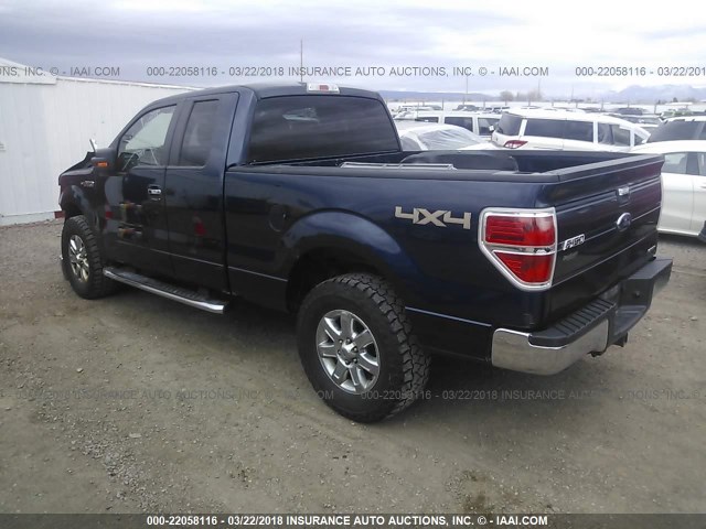 1FTFX1EF7EKD03202 - 2014 FORD F150 SUPER CAB BLUE photo 3