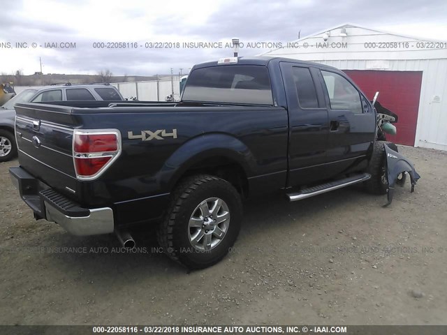 1FTFX1EF7EKD03202 - 2014 FORD F150 SUPER CAB BLUE photo 4