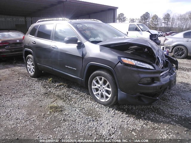 1C4PJLCB8EW158021 - 2014 JEEP CHEROKEE LATITUDE GRAY photo 1