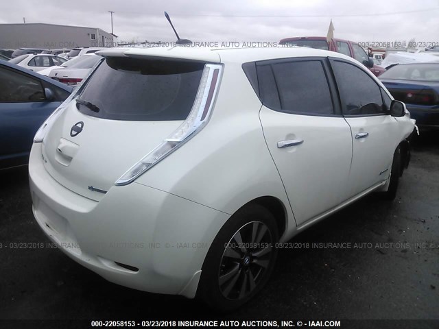 1N4AZ0CPXEC334034 - 2014 NISSAN LEAF S/SV/SL WHITE photo 4