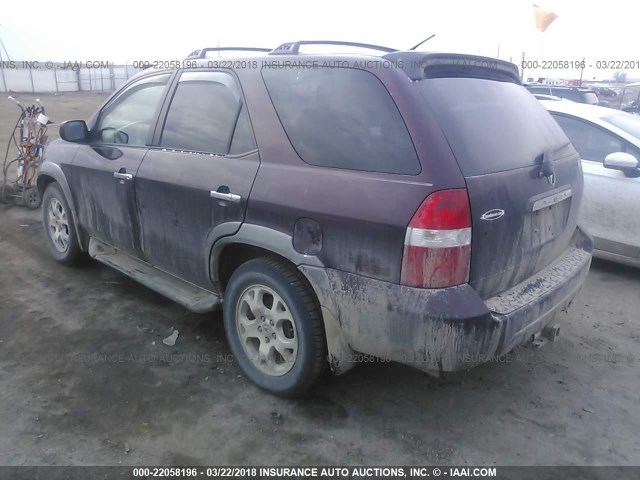 2HNYD18681H504065 - 2001 ACURA MDX TOURING MAROON photo 3