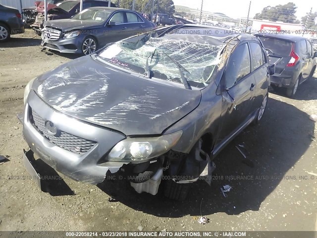 1NXBU40E49Z080257 - 2009 TOYOTA COROLLA S/LE/XLE GRAY photo 2