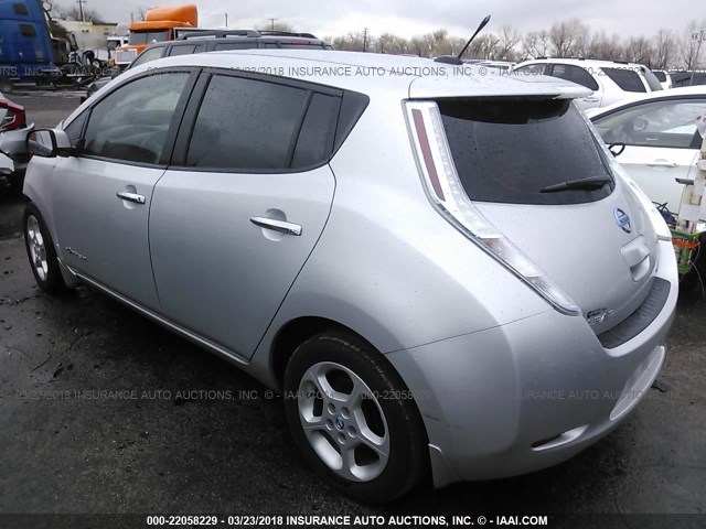 1N4AZ0CP4DC424214 - 2013 NISSAN LEAF S/SV/SL SILVER photo 3