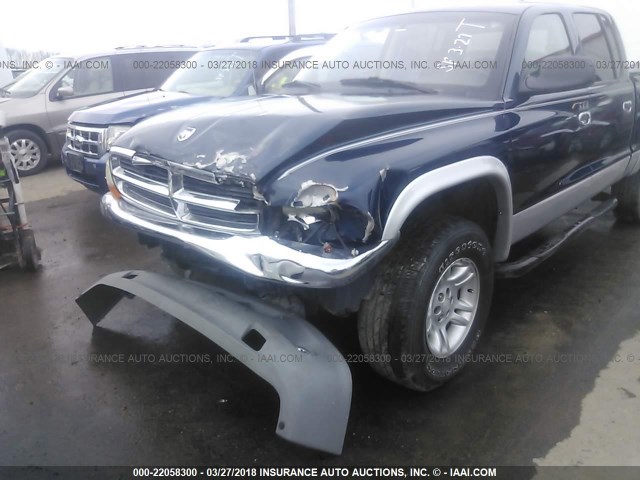 1B7HG2AN21S248096 - 2001 DODGE DAKOTA QUAD BLUE photo 6