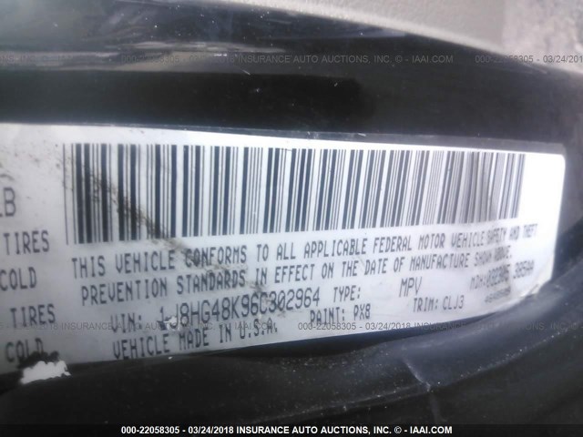 1J8HG48K96C302964 - 2006 JEEP COMMANDER BLACK photo 9