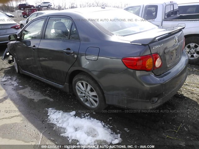 1NXBU4EE7AZ337571 - 2010 TOYOTA COROLLA S/LE/XLE GRAY photo 3