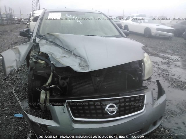 3N1AB61E28L612648 - 2008 NISSAN SENTRA 2.0/2.0S/2.0SL GRAY photo 6