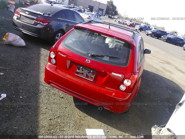 JM1BJ245521610447 - 2002 MAZDA PROTEGE PR5 RED photo 4