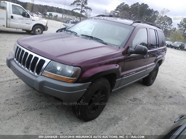 1J4GW48S12C128995 - 2002 JEEP GRAND CHEROKEE LAREDO BURGUNDY photo 2