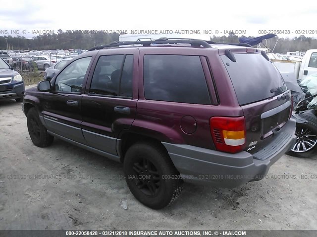 1J4GW48S12C128995 - 2002 JEEP GRAND CHEROKEE LAREDO BURGUNDY photo 3