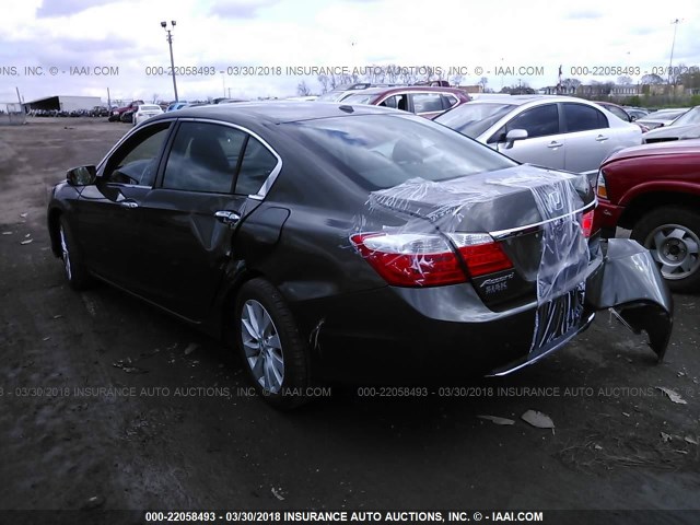 1HGCR2F87FA005504 - 2015 HONDA ACCORD EXL GRAY photo 3