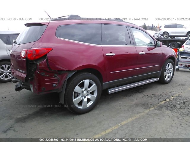 1GNKVLED8CJ346410 - 2012 CHEVROLET TRAVERSE LTZ RED photo 4