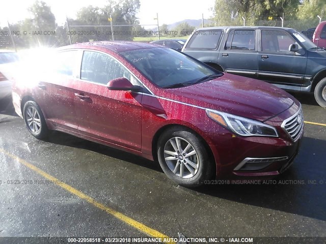 5NPE24AF3FH260074 - 2015 HYUNDAI SONATA SE RED photo 1