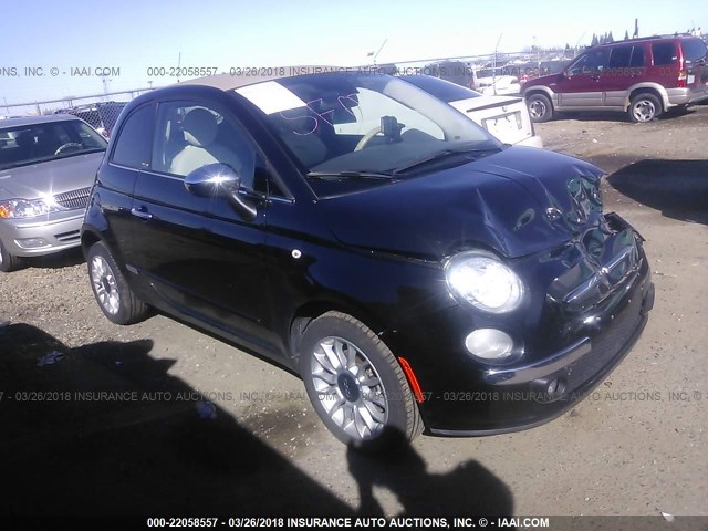 3C3CFFERXDT711210 - 2013 FIAT 500 LOUNGE BLACK photo 1