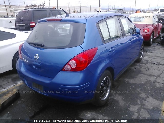3N1BC13E77L370200 - 2007 NISSAN VERSA S/SL BLUE photo 4