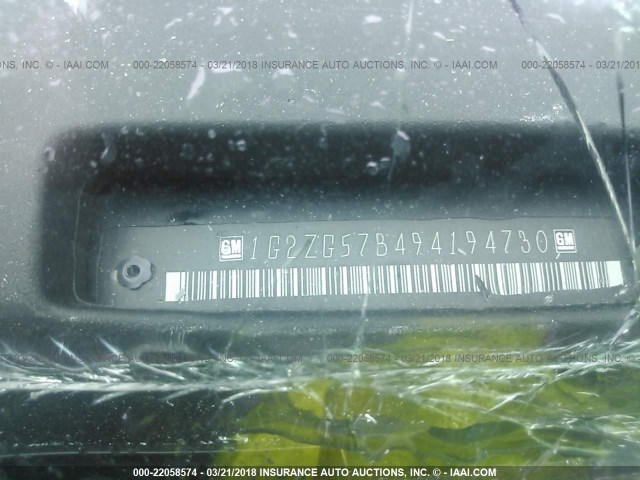 1G2ZG57B494194730 - 2009 PONTIAC G6 TAN photo 9