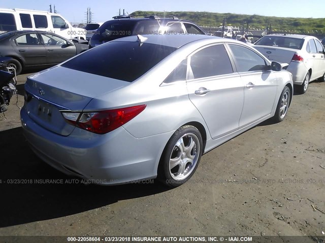 5NPEC4ACXBH139720 - 2011 HYUNDAI SONATA SE/LIMITED SILVER photo 4