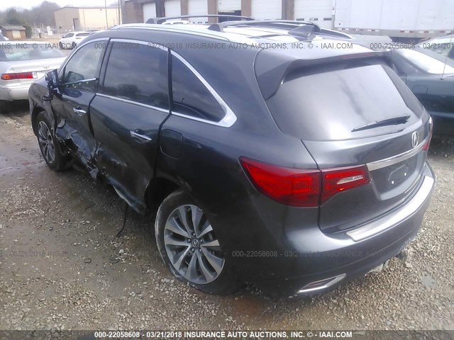 5FRYD4H4XFB022988 - 2015 ACURA MDX TECHNOLOGY GRAY photo 3