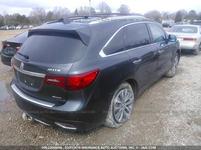 5FRYD4H4XFB022988 - 2015 ACURA MDX TECHNOLOGY GRAY photo 4