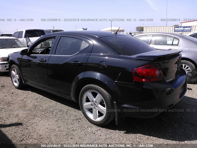 1C3CDZCB8CN213650 - 2012 DODGE AVENGER SXT BLACK photo 3