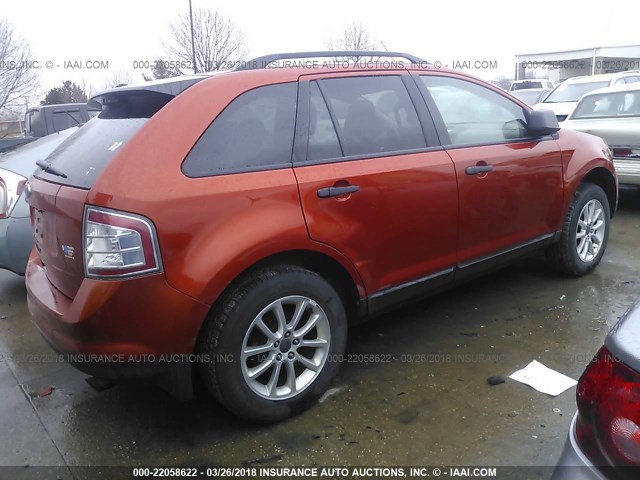 2FMDK36C18BA63063 - 2008 FORD EDGE SE ORANGE photo 4