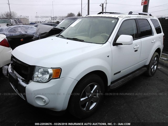 1FMCU94138KA72797 - 2008 FORD ESCAPE LIMITED WHITE photo 2