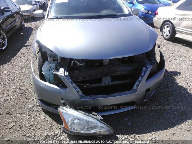 3N1AB7AP9EY342291 - 2014 NISSAN SENTRA S/SV/SR/SL SILVER photo 6