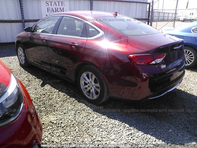 1C3CCCAB1FN634469 - 2015 CHRYSLER 200 LIMITED RED photo 3