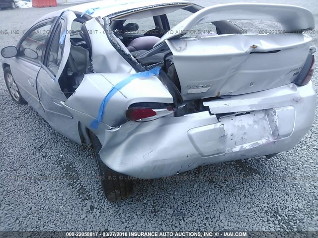 1B3ES56C95D118936 - 2005 DODGE NEON SXT SILVER photo 6