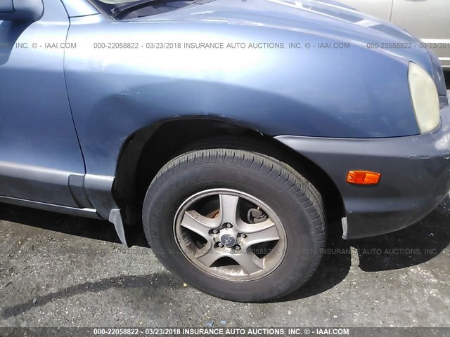 KM8SC13DX2U301628 - 2002 HYUNDAI SANTA FE GLS/LX BLUE photo 6